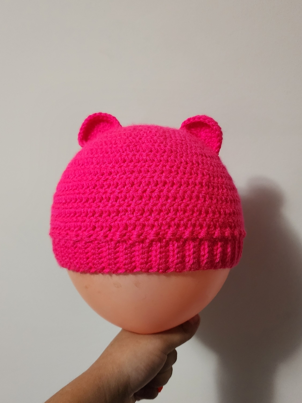 Pink Toddler Bear Ear Hat